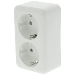 Q-Link Contactdoos Opbouw 2-Voudig PolarWit Randaarde
