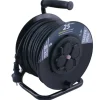Q-link Kabelhaspel Prof 3x1,5 Neopreen SWD Vaste Contactdoos Zwart/Geel 25 meter