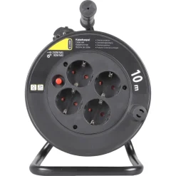 Q-Link Kabelhaspel randaarde H05VVF 3x1,0 mm 10 meter snoer zwart