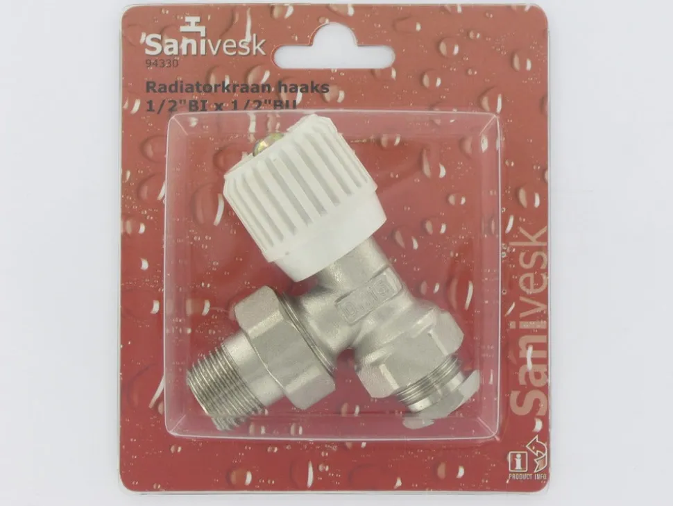 Radiatorkraan Haaks 1/2"