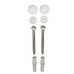 Riko Potschroevenset met Plug RVS Inclusief Afdekdoppen Wit 6x70mm