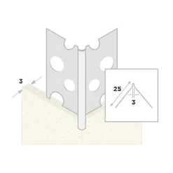 Ripstaal Hoekprofiel 1045 Aluzink Stucdikte 3mm