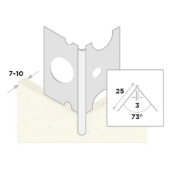 Ripstaal Hoekprofiel 1040 Aluzink Stucdikte 7mm
