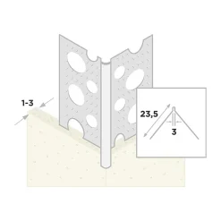 Ripstaal Hoekprofiel 1030 Plus Aluzink Stucdikte 1-3mm
