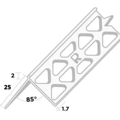 Ripstaal Hoekprofiel 3002 PVC-U Wit Stucdikte 2mm 300cm