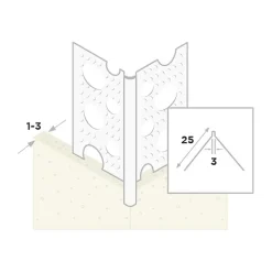 Ripstaal Hoekprofiel 1029W Plus Aluzink Wit Stuckdikte 1-3mm
