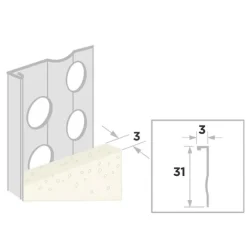 Ripstaal Stucstop 1236 Aluzink Stucdikte 3mm