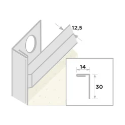 Ripstaal Stucstop 1131 Aluzink Stucdikte 14mm 300cm
