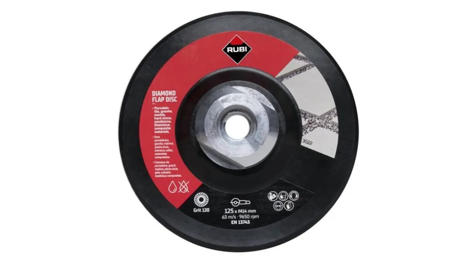 Rubi Diamant Slijpschijf Flap Disc 100/120 Medium Korrel ø 125mm M14