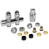 SaniFit Radiator Onderblok Set Thermostatisch Recht Chroom