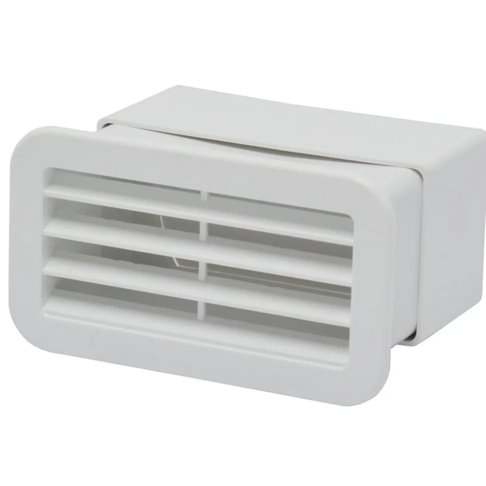 Sanivesk Vlakkanaal Muurrooster PVC Wit 110x55mm