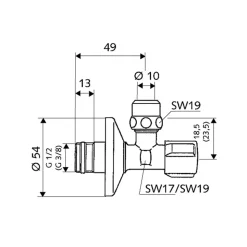 Schell Hoekregelkraan 1/2 x 3/8