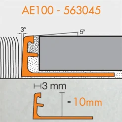 Schlüter Tegelprofiel AE100 Aluminium 10mm x 300cm
