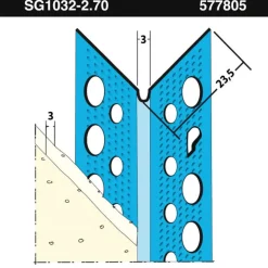 Slimgrip Hoekprofiel SG1032 Verzinkt Staal Stucdikte 3mm