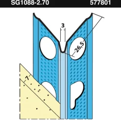 Slimgrip® Hoekprofiel SG1088 verzinkt staal stucdikte 7 mm 270 cm