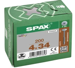 SPAX Corpusschroef Vernikkeld Deeldraad T20 200st