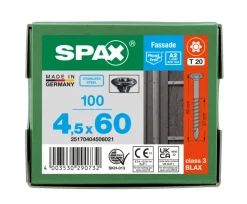SPAX Gevelschroef RVS A2 VK Deeldraad Zwart T20