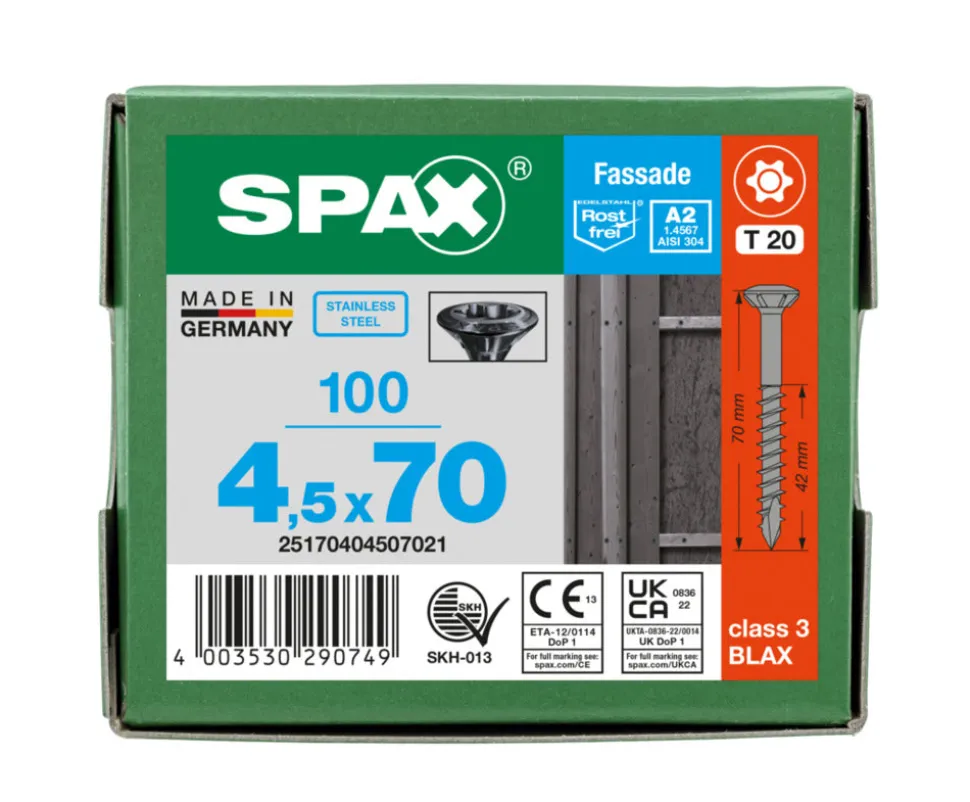 SPAX Gevelschroef RVS A2 VK Deeldraad Zwart T20