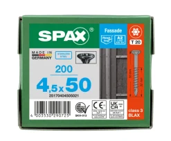 SPAX Gevelschroef RVS A2 VK Deeldraad Zwart T20