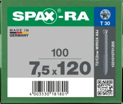 SPAX Kozijnschroef Verzinkt CK Voldraad T30 100st