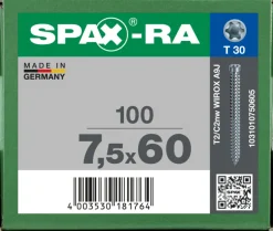 SPAX Kozijnschroef Verzinkt CK Voldraad T30 100st