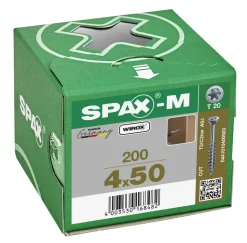 SPAX MDF Schroef Verzinkt VK Deeldraad 200st