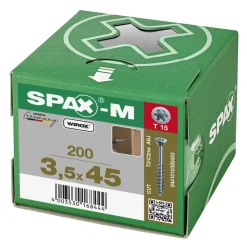 SPAX MDF Schroef Verzinkt VK Deeldraad 200st