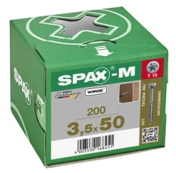 SPAX MDF Schroef Verzinkt VK Deeldraad 200st
