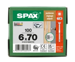 SPAX Stelschroef Verzinkt PK Deeldraad T-STAR Plus T30 100st