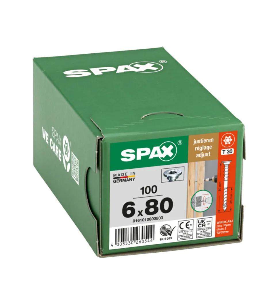 SPAX Stelschroef Verzinkt PK Deeldraad T-STAR Plus T30 100st