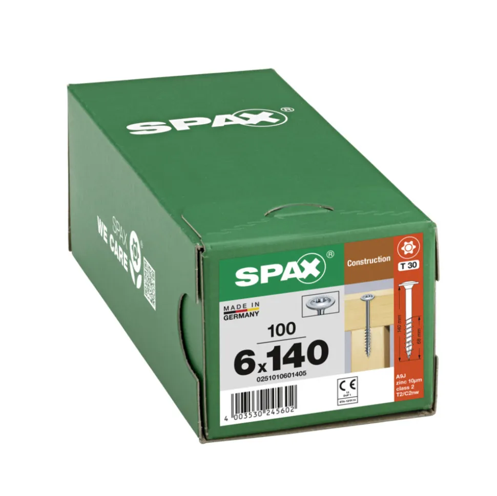 SPAX Tellerkopschroef Verzinkt DK Deeldraad T30 100st