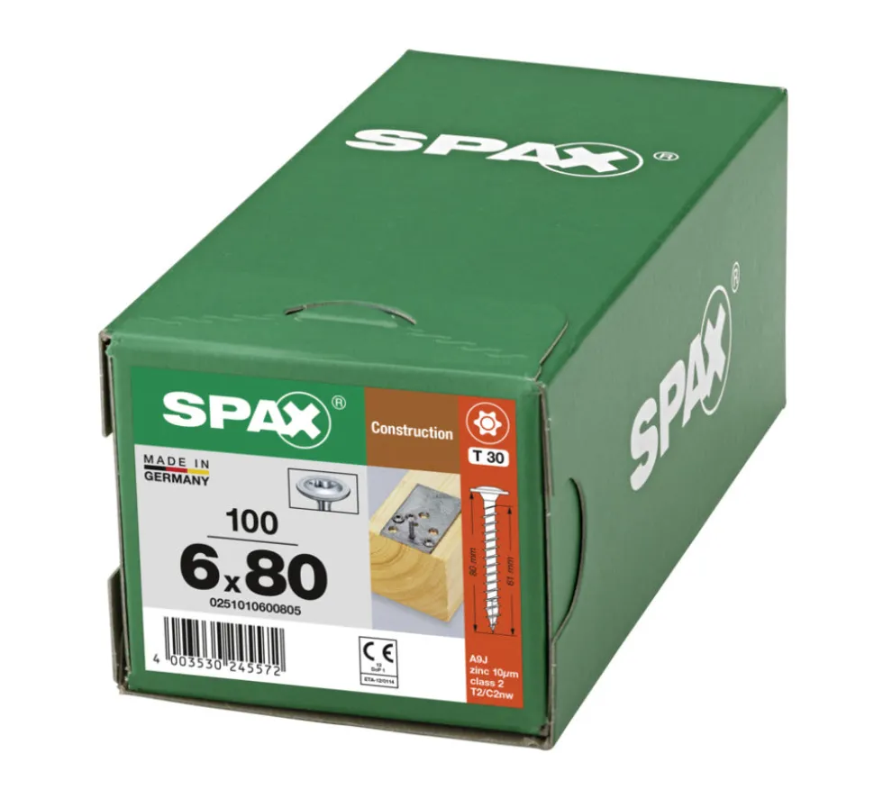 SPAX Tellerkopschroef Verzinkt DK Voldraad T30
