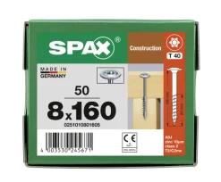 SPAX Tellerkopschroef Verzinkt DK Deeldraad T40 50st