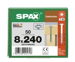 SPAX Tellerkopschroef Verzinkt DK Deeldraad T40 50st