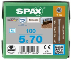 SPAX Terrasschroef RVS A2 CK T25