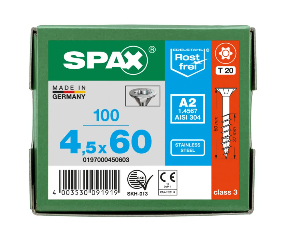 SPAX Universele Schroef RVS A2 VK Deeldraad