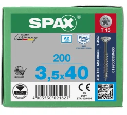SPAX Universele Schroef RVS A2 VK Deeldraad