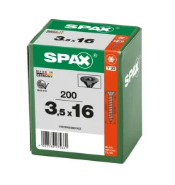 SPAX Universele Schroef Verzinkt VK Voldraad Zwart T20 200st
