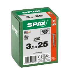 SPAX Universele Schroef Verzinkt VK Voldraad Zwart T20 200st