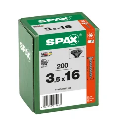 SPAX Universele Schroef Verzinkt VK Voldraad Zwart T20 200st