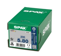 SPAX Universele Schroef Verzinkt VK 5x80mm Deeldraad PZ2 200st