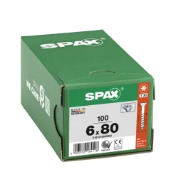 SPAX Universele Schroef Verzinkt VK 6x80mm Deeldraad T-STAR Plus T30 100st
