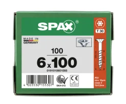 SPAX Universele Schroef Verzinkt VK 6x100mm Deeldraad T-STAR Plus T30 100st