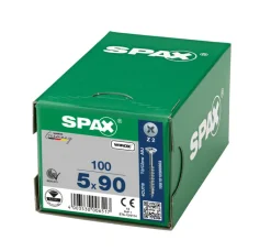 SPAX Universele Schroef Verzinkt VK 5x90mm Deeldraad PZ2 100st