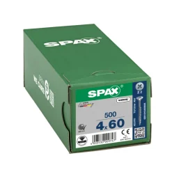 SPAX Universele Schroef Verzinkt VK 4x60mm Deeldraad PZ2 500st
