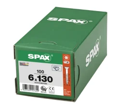 SPAX Universele Schroef Verzinkt VK 6x130mm Deeldraad T-STAR Plus T30 100st