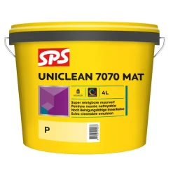 SPS Muurverf Uniclean 7070 Mat Wit/Mengbasis P 4L