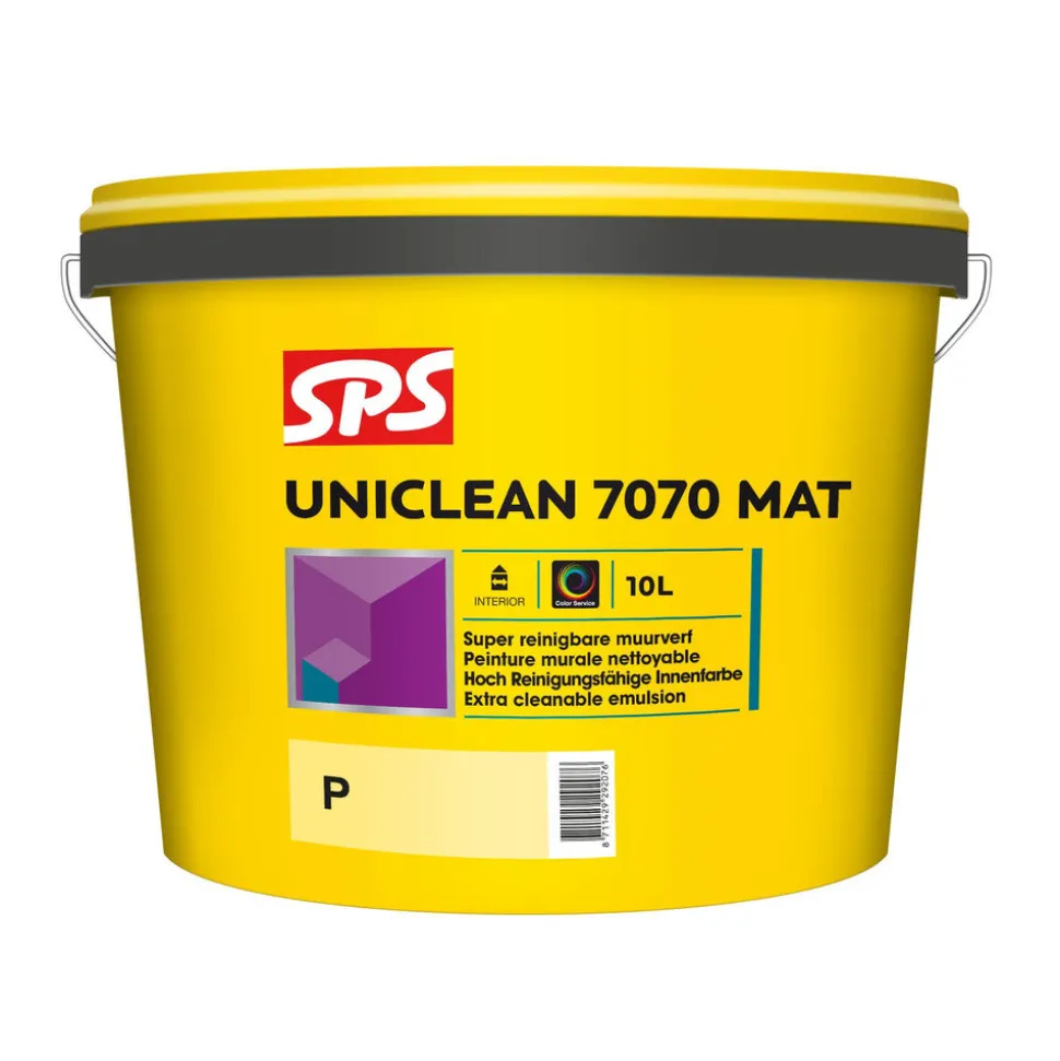 SPS Muurverf Uniclean 7070 Mat Wit/Mengbasis P 10L