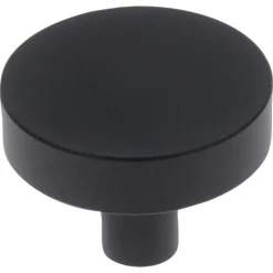 StarX Knop Vlak Rond Zwart 40mm