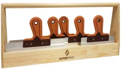 Super Prof Gereedschapsbak Hout Met 5 Spackmessen Soft Handgreep